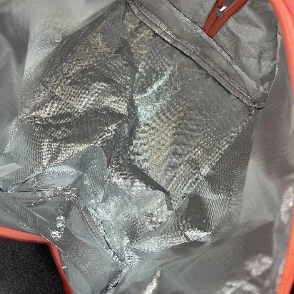 Tupperware Peach/Pink Floral Lunch Insulated‎ Tote Bag with Soup Sandwich & Cup